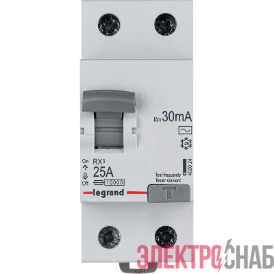 Выключатель дифференциального тока (УЗО) 2п 25А 30мА тип AC RX3 Leg 402024