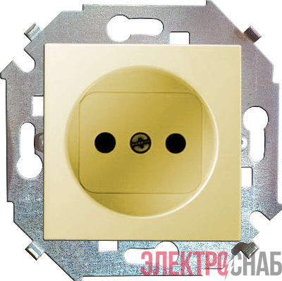 Розетка 1-м СП Simon 15 16А IP20 250В без заземл. защ. шторки винтов. клеммы механизм сл. кость Simon 1591444-031