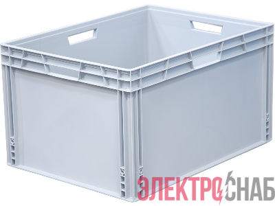 Ящик п/п 800х600х440 сплошной, усиленное дно, цв. серый SPK 8644 SPK 8644