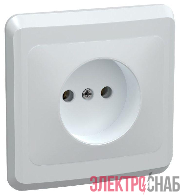 Розетка 1-м СП Вега РС10-2-ВБ 10А IP20 без заземл. без защ. шторок бел. GENERICA ERV10-K01-10-DM