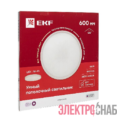 Светильник потолочный Умный 600мм Connect EKF sclwf-600-cct