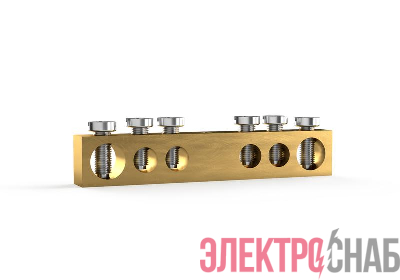Шина PEN "земля-ноль" 6х9мм 6 отвер. латунь TOKOV ELECTRIC TKE-BCB-69-6-N/PEN