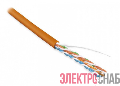 Кабель витая пара U/UTP кат.5E 4х2х24AWG solid LSZH нг(А)-HF UUTP4-C5E-S24-IN-LSZH-OR-305 оранж. (уп.305м) Hyperline 46858