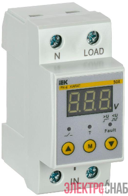 Реле напряжения РН-д 1ф 36мм 50А IEK IVR21-1-50