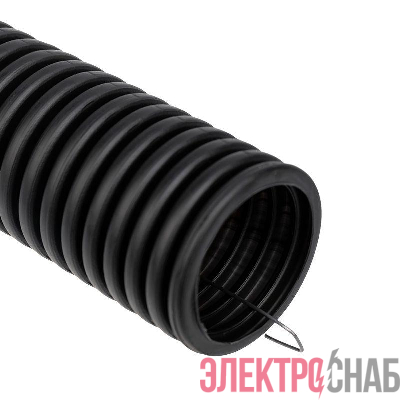 Труба гофрированная ПНД d40мм с протяжкой черн. (уп.15м) Rexant 28-0040-3