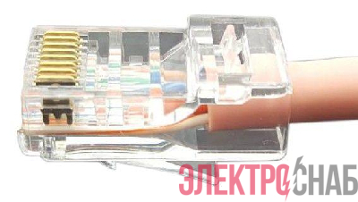 Разъем легкой оконцовки PLEZ-8P8C-U-C6-100 RJ-45 (8P8C) под витую пару кат.6 (50 µ&quot;/ 50 микродюймов) универс. (для ож и мж кабеля) (уп.100шт) Hyperline 403343