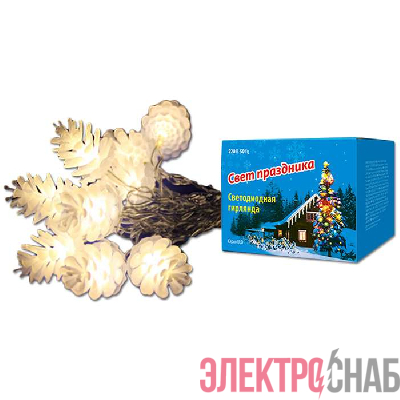 Гирлянда светодиодная «Шишки» ULD-S0280-020/DTA WARM WHITE IP20 PINE CONES 20LED (дл.2.8м) Uniel 9582