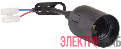 Патрон электрич. E27 Ппл27-04-К52 подвесной со шнуром пластик черн. (с этикет.) IEK EPP14-04-01-K02