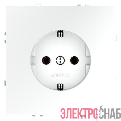Розетка 1-м СП S70 16А с заземл. механизм бел. матов. Voltum VLS040102
