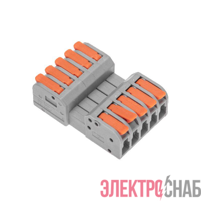 Клемма СМК 222-425R проходная разъемная 5 полюсов сер. 0.2-2.5/4кв.мм Rexant 07-5265
