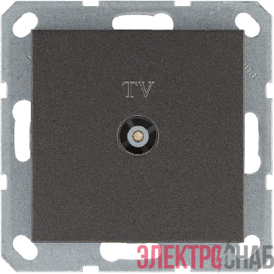 Розетка телевизионная проходная TV Ф9.5мм механизм мокко Jasmart G6002Z