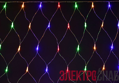 Гирлянда &amp;amp;amp;amp;amp;quot;Сеть&amp;amp;amp;amp;amp;quot; 1.5х1.5м 160LED RGB IP20 провод прозр. 230В с контроллером 8 режимов IEK LGDB410-3-160-L1-T-S-44