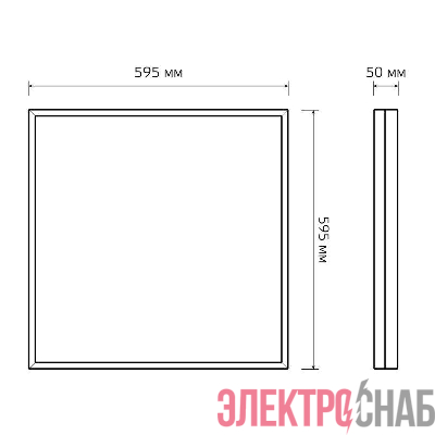 Светильник светодиодный MiR 50Вт 4000К CRI90 IP40 6000лм 595х595х50 офисный опал с БАП GAUSS G1-A0-00070-01GA2-4005040