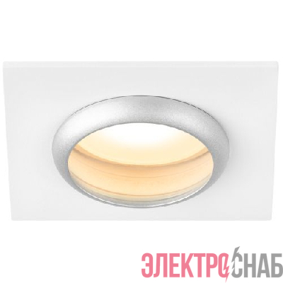 Светильник KL110 MR16 GU5.3 встраив. алюм. WH/SL бел./серебро матов. ЭРА Б0061532