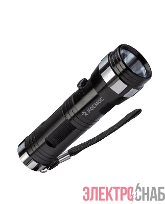 Фонарь ручной 1ВтLED 3xAAА корпус алюм. ремешок ручной КОСМОС KOS108B