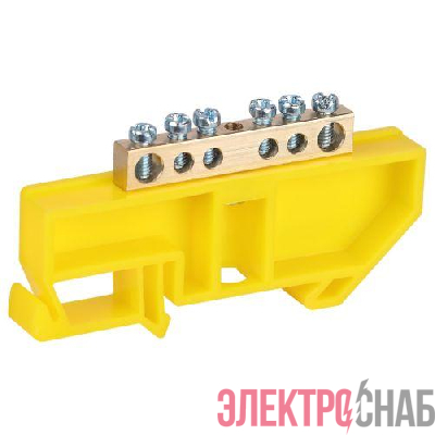 Шина NO-224-88 PE земля на DIN-изоляторе ШНИ-6х9-6-Д-желт. ЭРА Б0062859