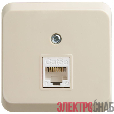 Розетка компьютерная ОП Этюд RJ45 кат.5E крем. SE KOMA-001K