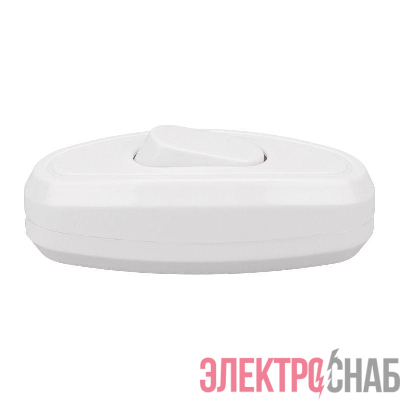 Выключатель-кнопка 6А 250ВON-OFF на электропровод для настольной лампы/бра бел. Rexant 36-3016