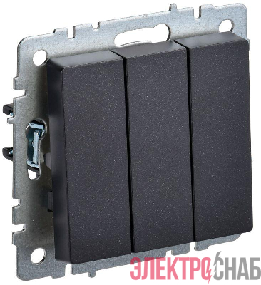 Выключатель 3-кл. СП BRITE ВС10-3-0-БрЧ 10А механизм черн. IEK BR-V30-0-10-K02