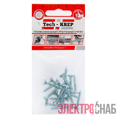 Шуруп универсальный 4.0х30 с потайной головкой цинк. (пакет) (уп.17шт) Tech-Krep/Zitar 102428
