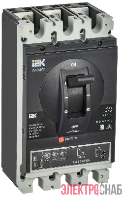 Выключатель автоматический в литом корпусе 3п H 85кА 400А расцепитель электронный стандарт. ARMAT IEK AR-MCCB-3H-085-0400A-ELSC
