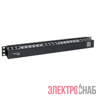 Органайзер кабельный TERACOM PRO с крышкой 19дюйм 1U пластик. черн. EKF TRP-1CORF-PL-BK