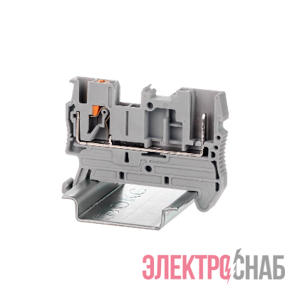 Клемма проходная под вставной штекер зажим push-in 2 точки подключения 2.5кв.мм сер. DKC VPR-2.5-1P