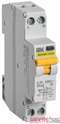 Выключатель автоматический дифференциального тока C 25А 30мА тип A АВДТ32ML KARAT IEK MVD12-1-025-C-030-A