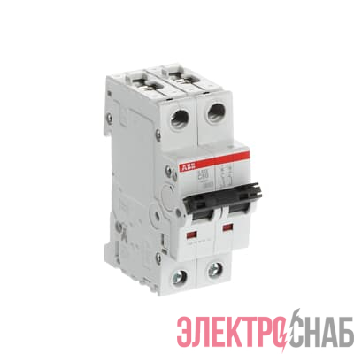 Автоматический выключатель 2-полюсный S202 C80  6кА   ABB 2CDS252001R0804