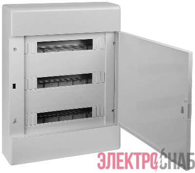 Щиток Тусо открытая проводка на 54 модуля 648х468х116мм (сер. с непрозр. дверцей) Ruvinil 68054С