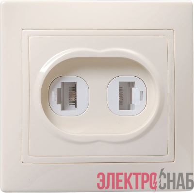 Розетка компьютерная + телефонная 2-м СП Кварта РК/Т12-ККм IP20 крем. GENERICA EIK10-K33-DM