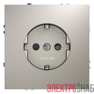 Розетка 1-м СП S70 16А с заземл. защ. шторки механизм кашемир Voltum VLS040203