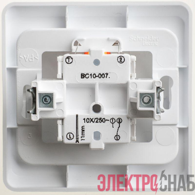 Переключатель 1-кл. СП Этюд 10А с инд. бел. SchE BC10-007B