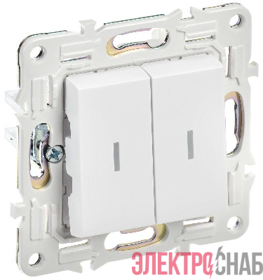 Выключатель проходной 2-кл. SKANDY 10А SK-V10W с индикацией арктич. бел. IEK SK-V22-1-10-K01