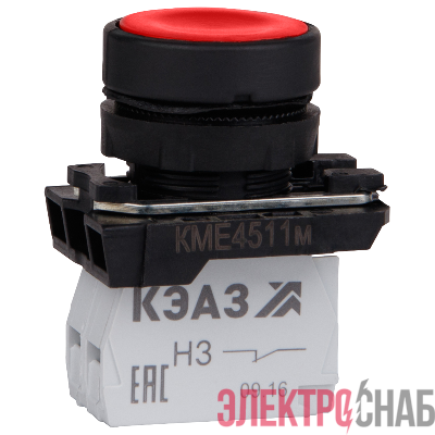 Кнопка КМЕ 4511м 1но+1нз цилиндр IP54 красн. КЭАЗ 248248