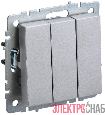 Выключатель 3-кл. СП BRITE ВС10-3-0-БрА 10А механизм алюм. IEK BR-V30-0-10-K47