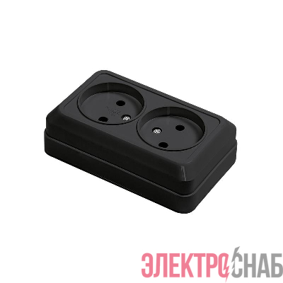 Розетка 2-м BOLLETO накладная 7102B черн. IN HOME 4690612061054