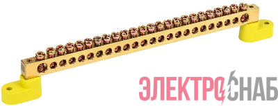 Шина PE &quot;земля&quot; ШНИ 8х12-24-У2-Ж на двух. угловых изол. IEK YNN10-812-24C2-K05