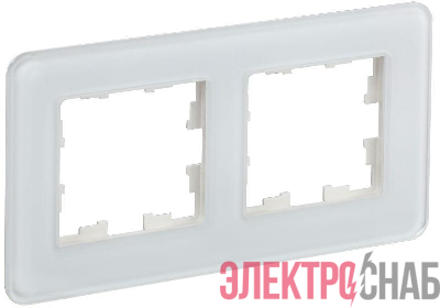 Рамка 2-м BRITE РУ-2-2-Бр стекло бел. RE IEK BR-M22-G-41-K01