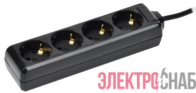 Удлинитель 4х5м с заземл. 16А IP20 У04 250В ПВС 3х1 черн. IEK WYP10-16-04-05-Z-K02