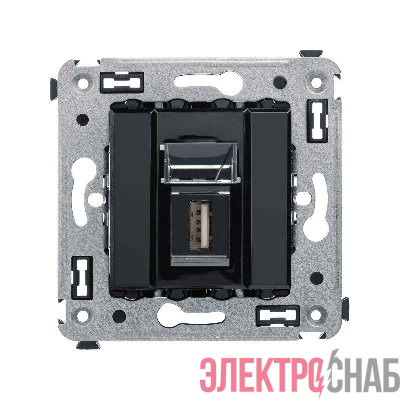 Розетка USB 2.0 1-м СП Avanti "Черный квадрат" тип А-А DKC 4402403