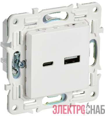 Розетка USB A+C 18Вт SKANDY SK-R13W арктич. бел. IEK SK-U22-018-K01