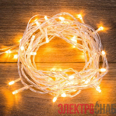 Гирлянда светодиодная "Твинкл Лайт" 6м 40LED тепл. бел. 5.1Вт IP20 провод ПВХ прозр. Neon-Night 303-176