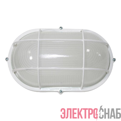 Светильник "Банник" 1202 НПП 03-100-018 1х100Вт E27 IP65 овал большой корпус с решеткой бел. Элетех 1005500933
