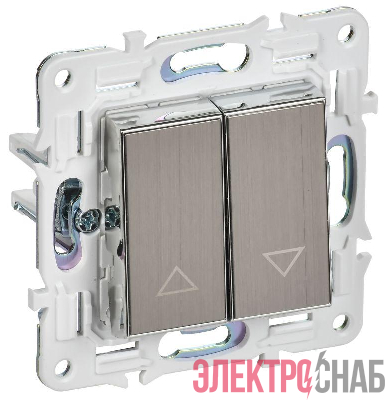 Выключатель жалюзи SKANDY 10А SK-V12N никель IEK SK-V15-0-10-K50