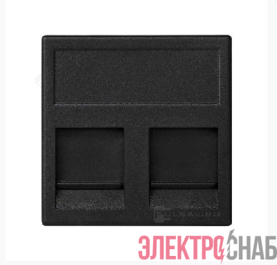 Адаптер на 2 RJ45 коннектора защ. шторки графит Simon Connect KB76-14