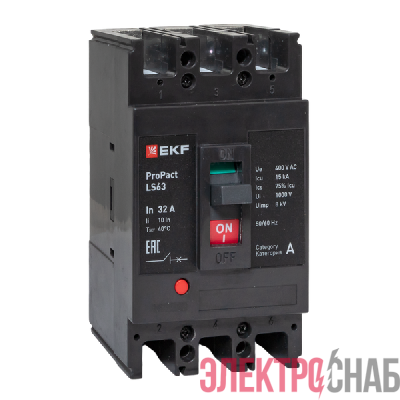 Выключатель автоматический 3п 32А 15кА LS63 ProPact EKF mccb-63-15-3-32-ls