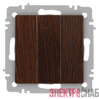 Выключатель 3-кл. СП Accent 6-106-10 10А IP20 250В AL/CU венге Intro Б0063550