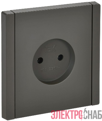 Розетка 1-м СП FORTE&PIANO FP318 10А без заземл. без защ. шторок винт. крепл. сер. IEK FP-R10-10-K03
