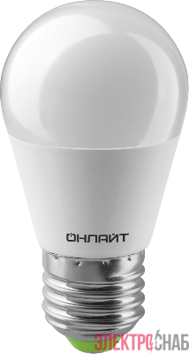 Лампа светодиодная 61 968 OLL-G45-10-230-2.7K-E27 10Вт шар 2700К тепл. бел. E27 1000лм 176-264В ОНЛАЙТ 61968
